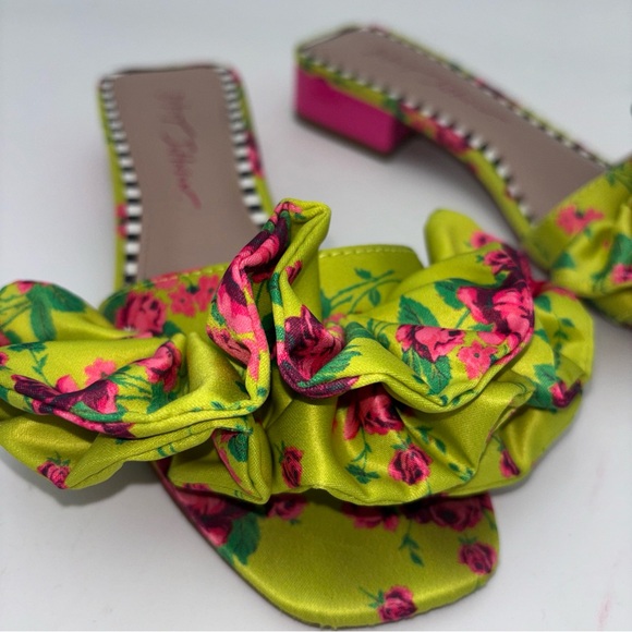 Betsey Johnson Floral Sandals in Pink and Yellow - Picture 5 of 10
